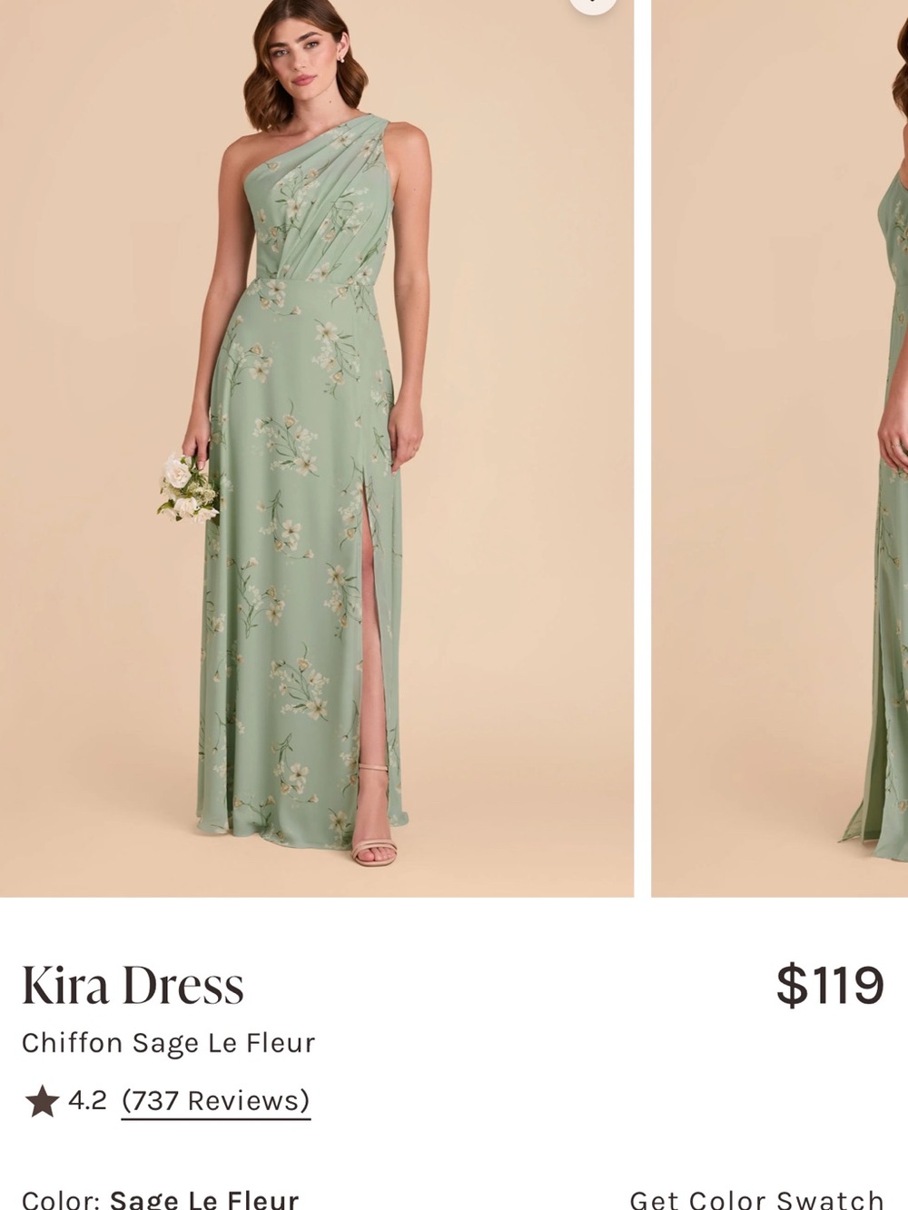 Birdy Grey One-Shoulder Sage Le Fleur Floral Maxi Dress